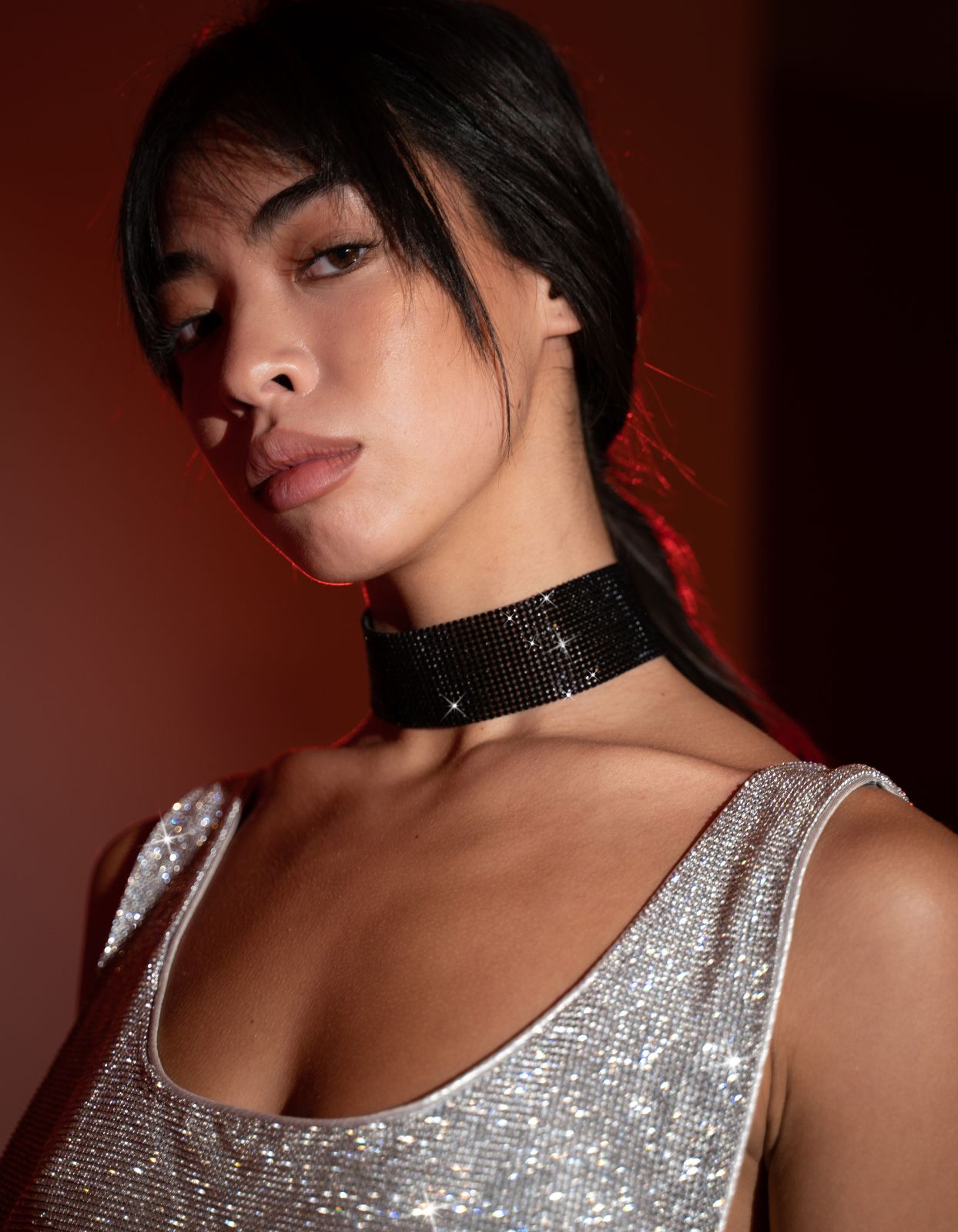 Schwarz Crystal Halsband Choker 